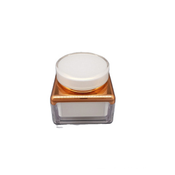 S59 30g 50g Jar 15ml 30ml 50ml Bottle  In Stock Ready to Ship Luxury White Skin Care Cosmetic Square Acrylic Jar and Bottle Set